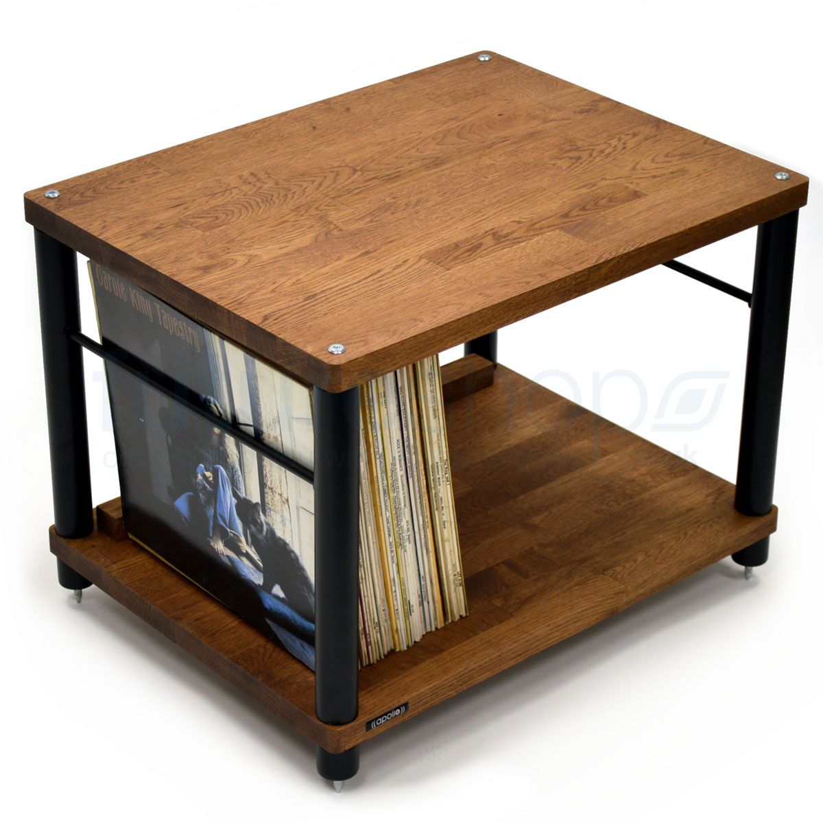TOO WOOD Record Shelfオーク paddlers coffee Apollo Storm 6 Two Shelf Vinyl Storage Module Dark Oak Finish