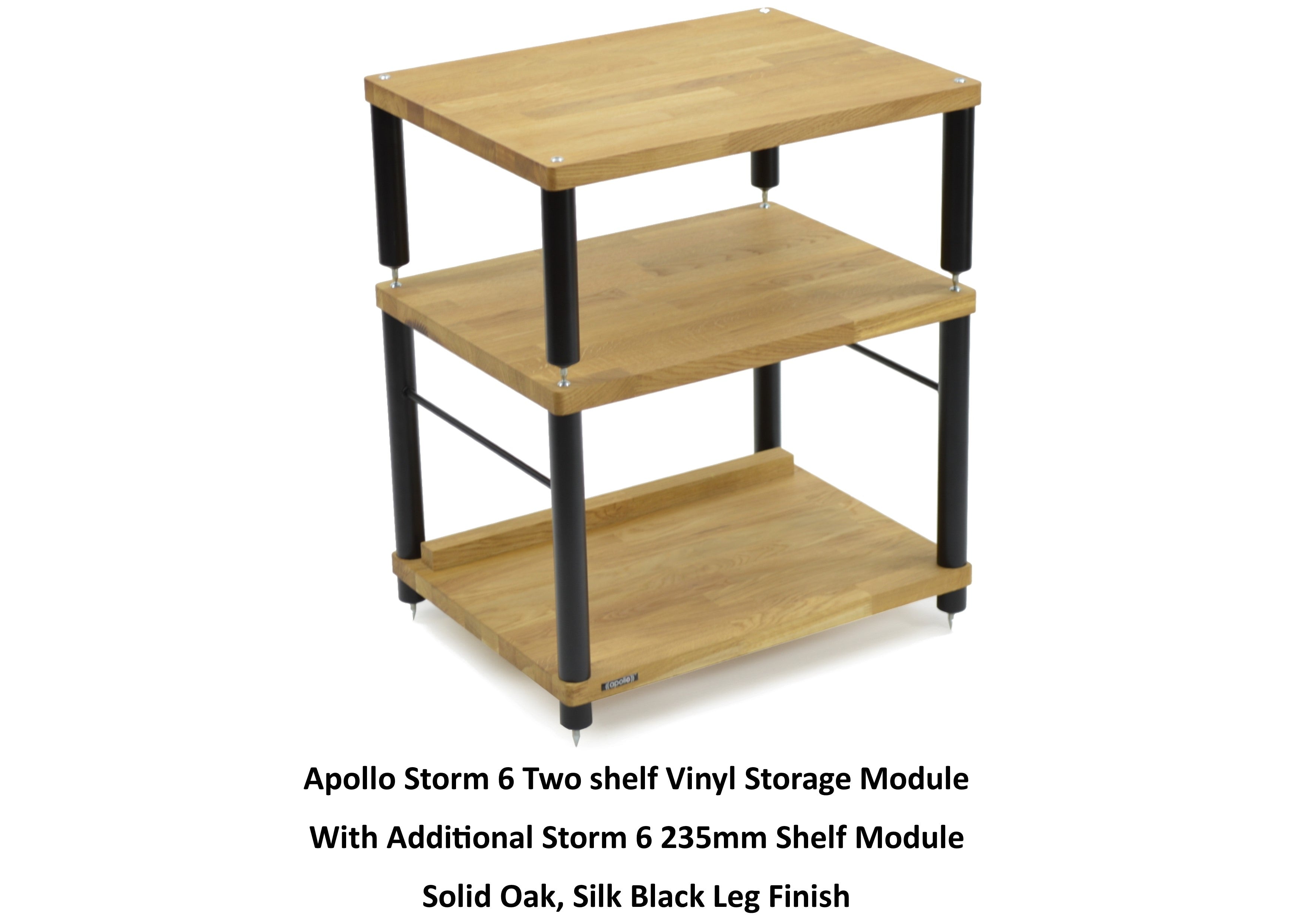 Apollo Storm 6 Two Shelf Vinyl Storage Module Natural Oak Finish