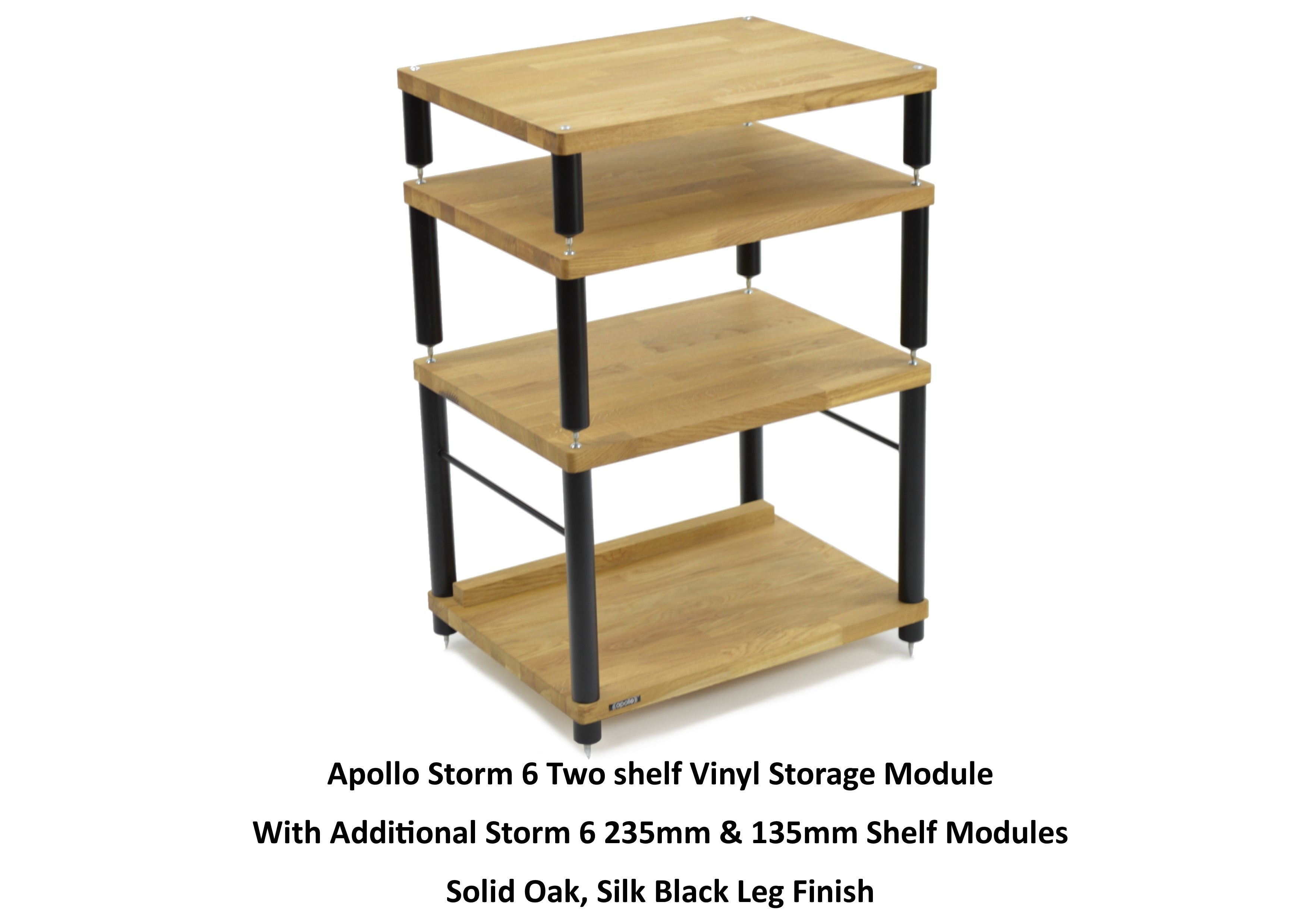 Apollo Storm 6 Two Shelf Vinyl Storage Module Natural Oak Finish