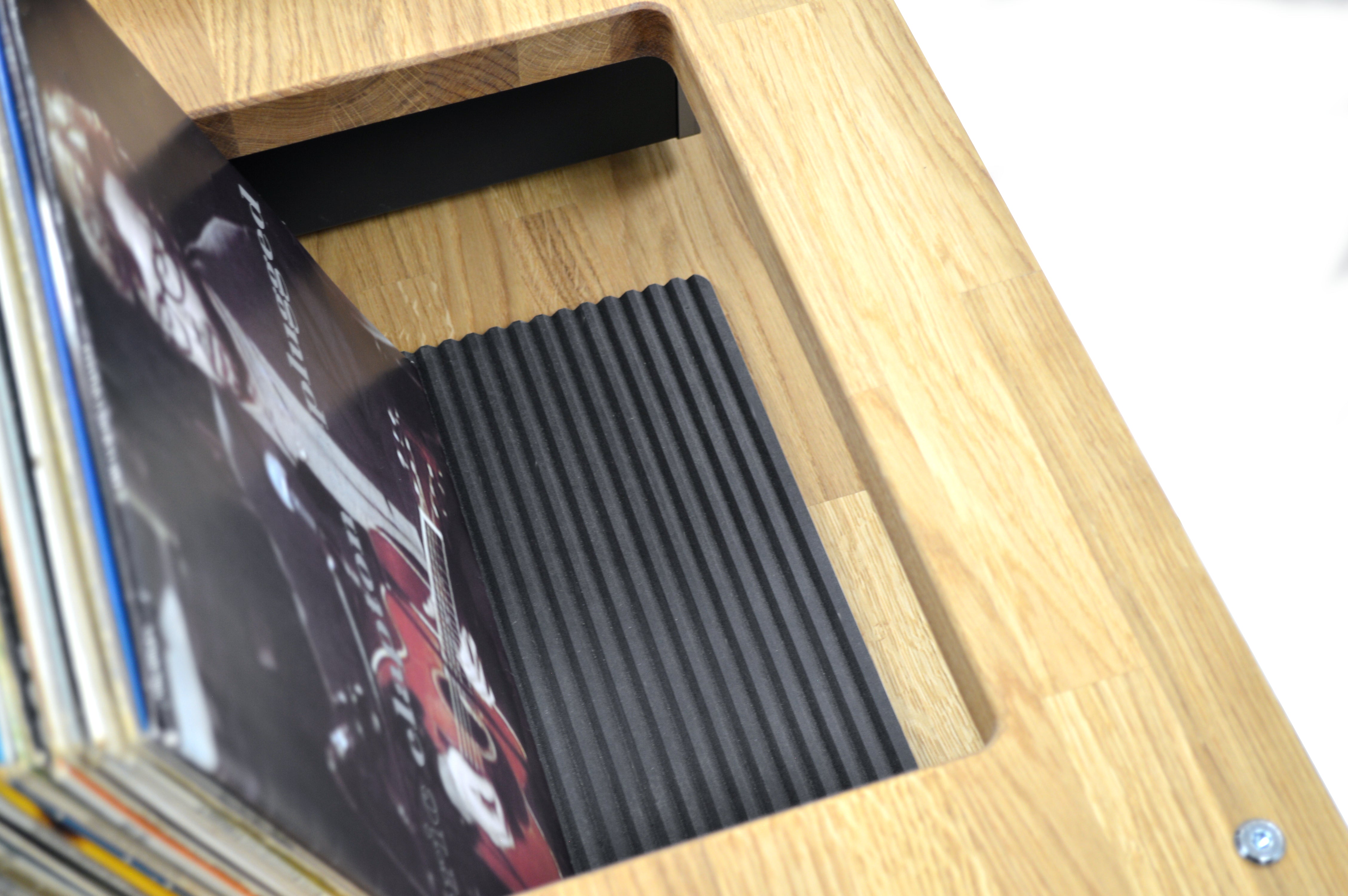 Apollo Podium 10 With Vinyl Storage (Dark Oak Finish)