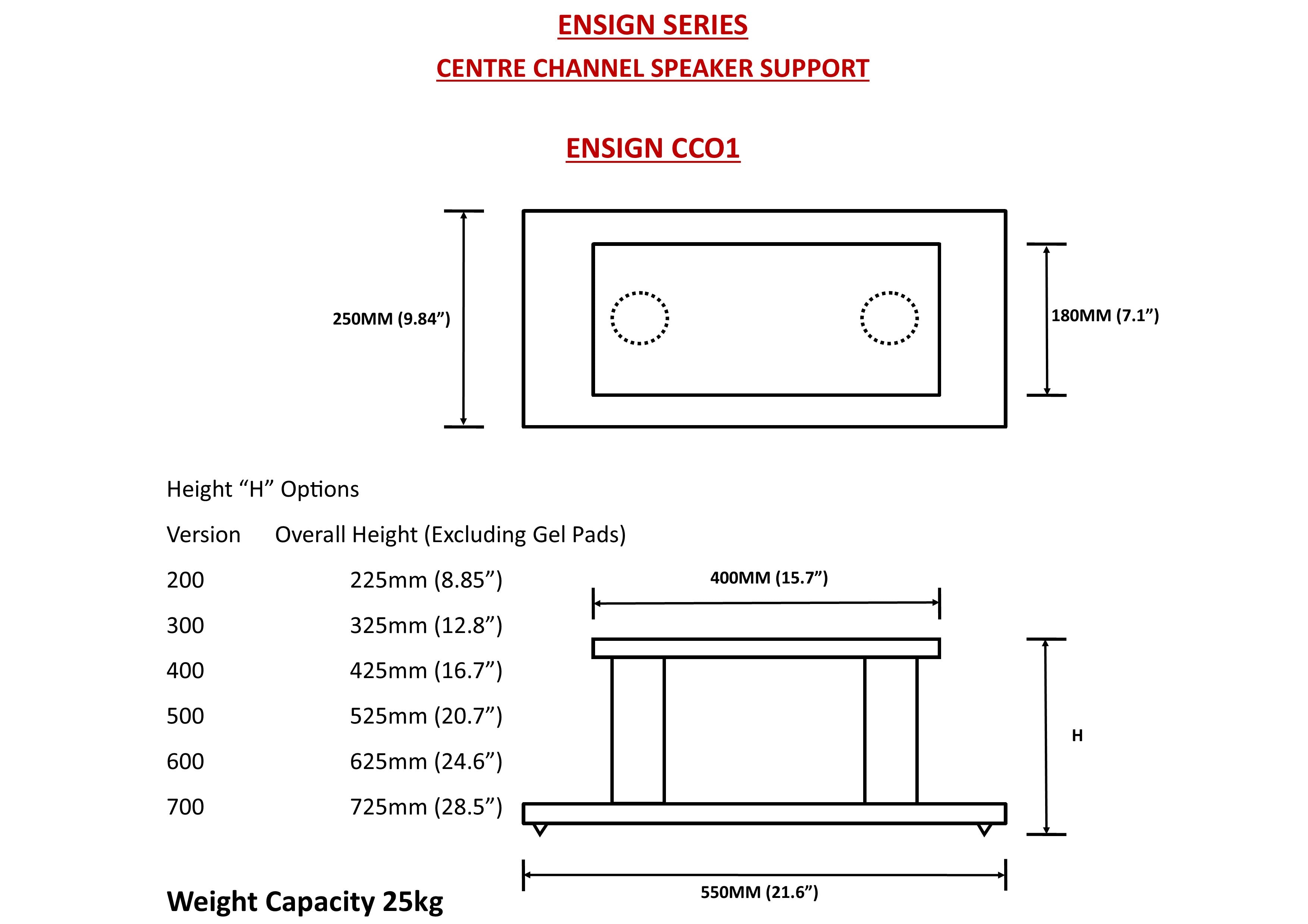 ENSIGN CC01 Centre Channel speaker stand