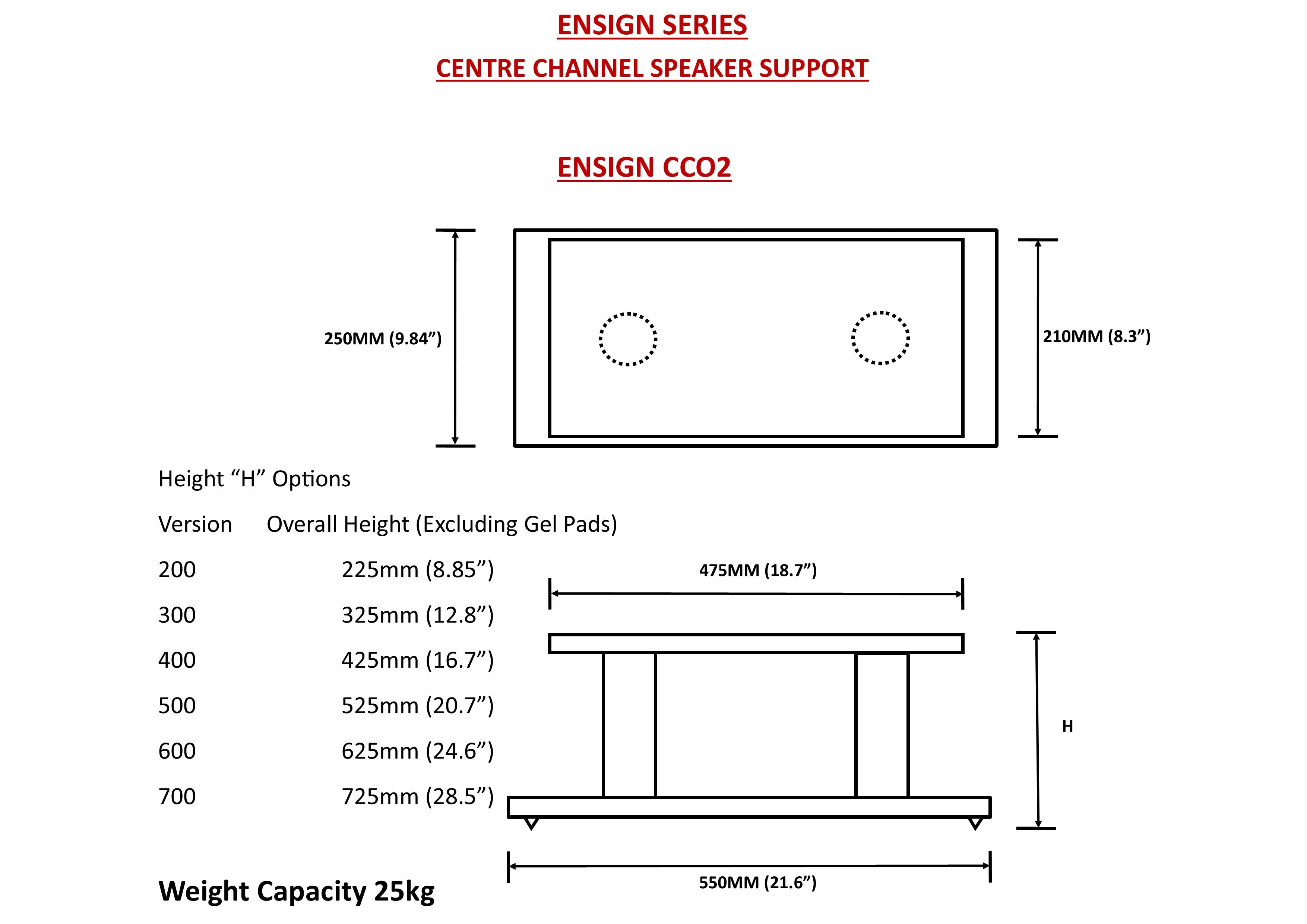 ENSIGN CC02 Centre Channel speaker stand