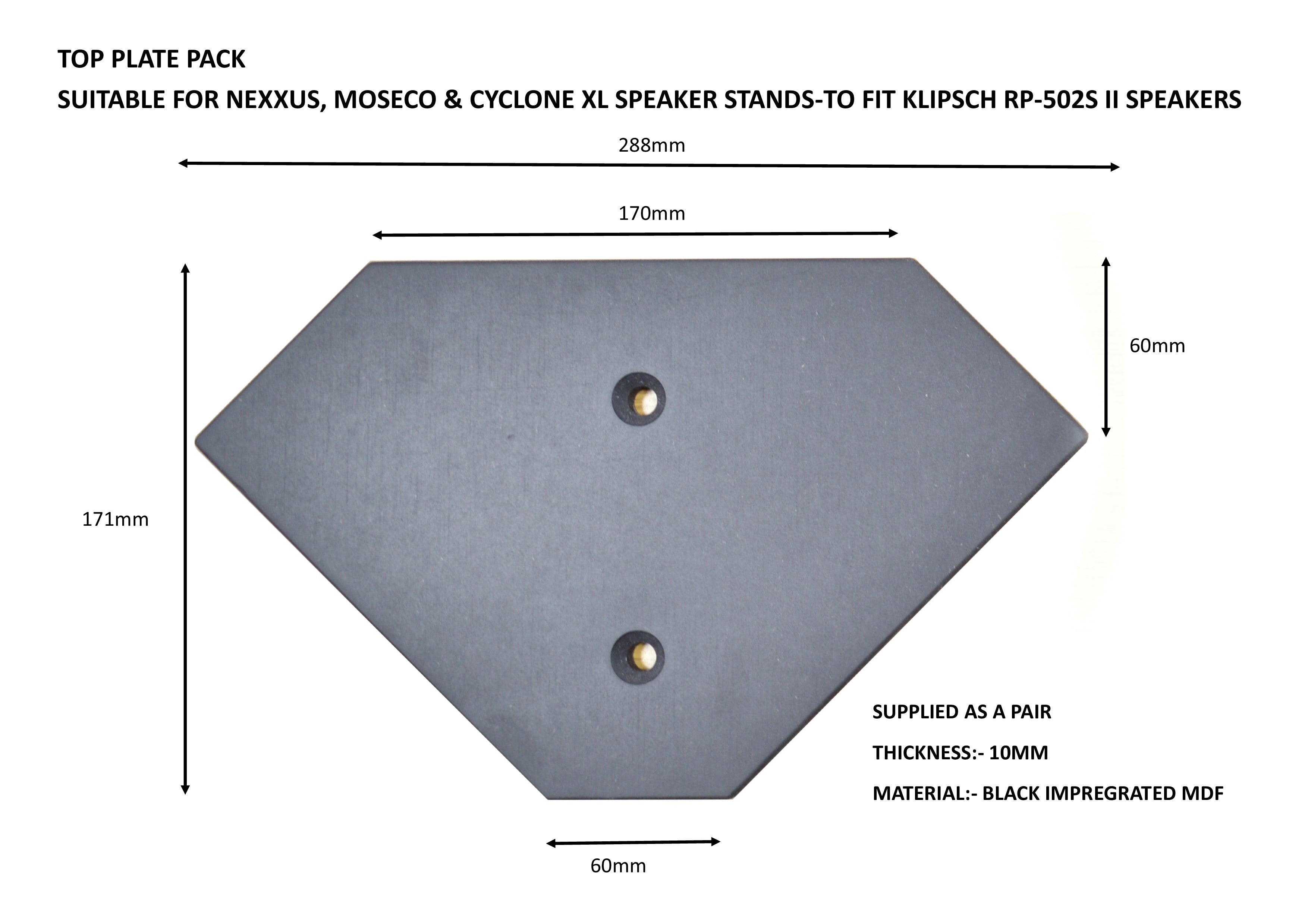 KLIPSH RP-502S-II Speaker Top Plate Pack (pair) To fit NeXXus & Moseco