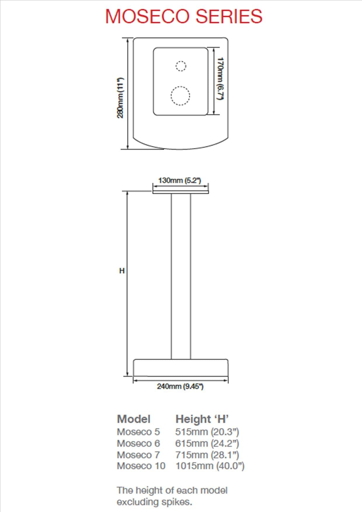 MOSECO 5 speaker stands (Pair)