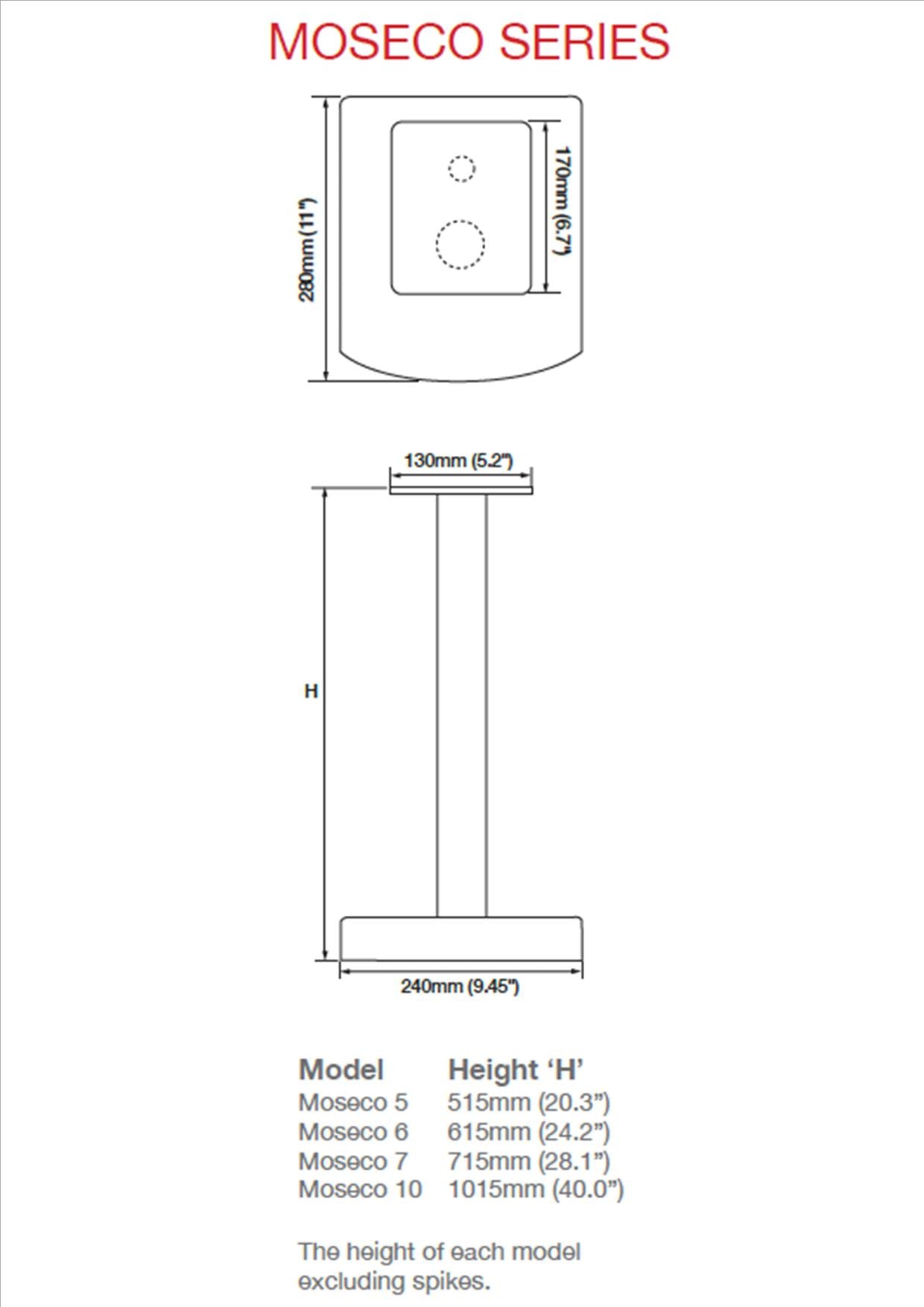 Moseco Speaker Stands "B" Grade (Pair)