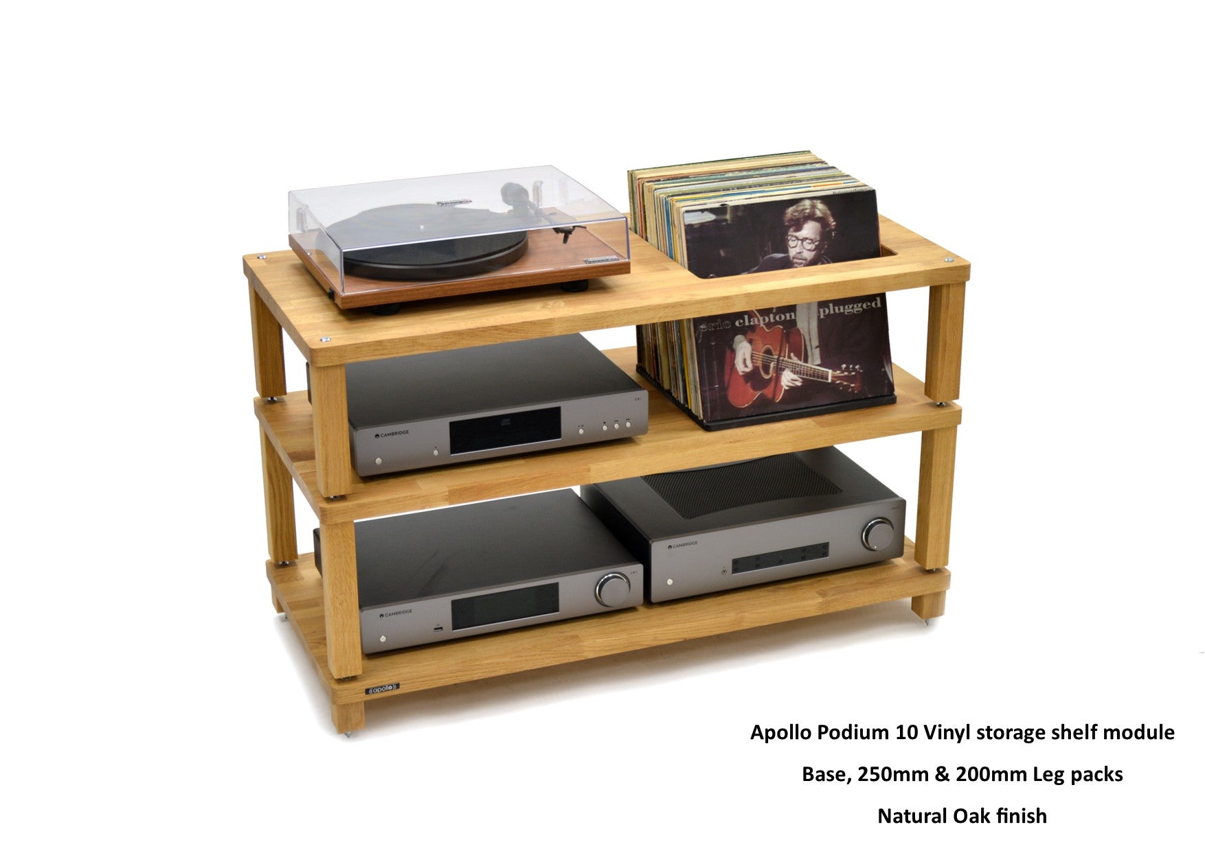 Apollo Podium 10 With Vinyl Storage (Natural Oak Finish)
