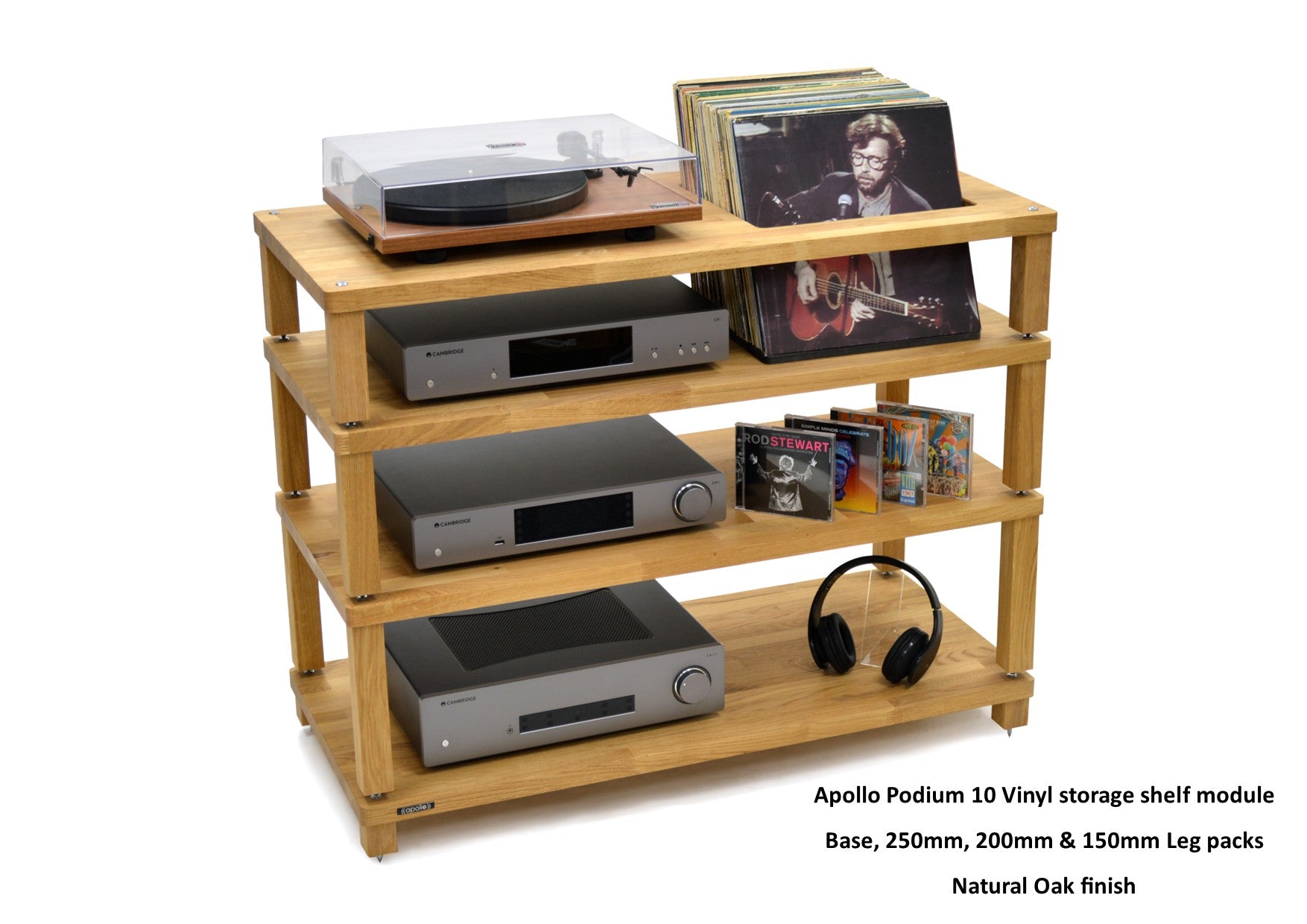 Apollo Podium 10 With Vinyl Storage (Natural Oak Finish)