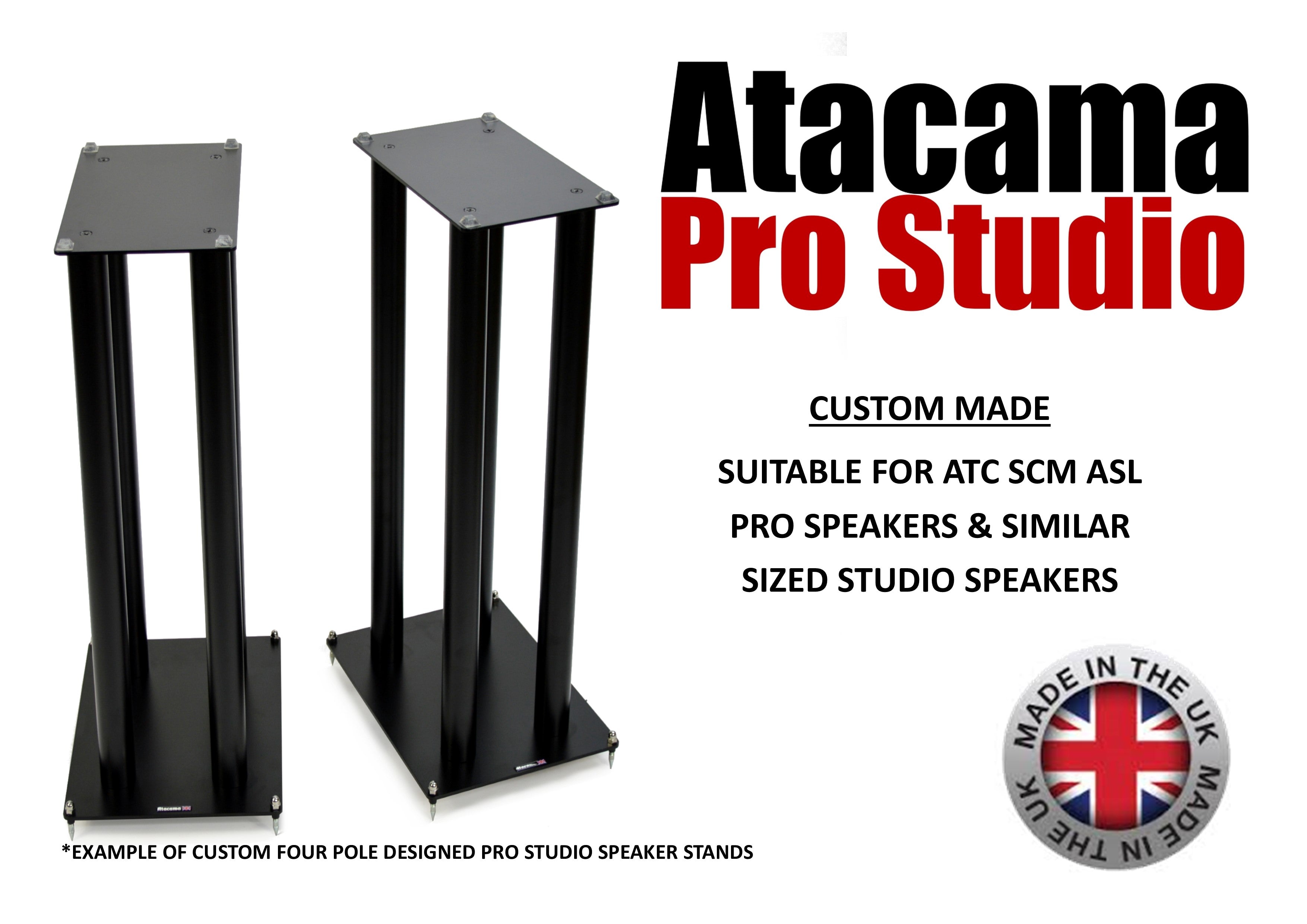 Atacama Pro Studio 240-330 (Pair) Speaker stands, Ideal for ATC SCM20 ASL PRO speakers or similar