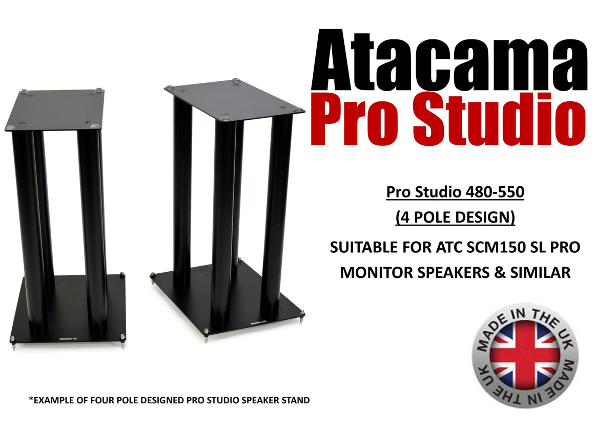Atacama Pro Studio 480-550 (Pair) Speaker stands, Ideal for ATC SCM150 SL PRO speakers or similar