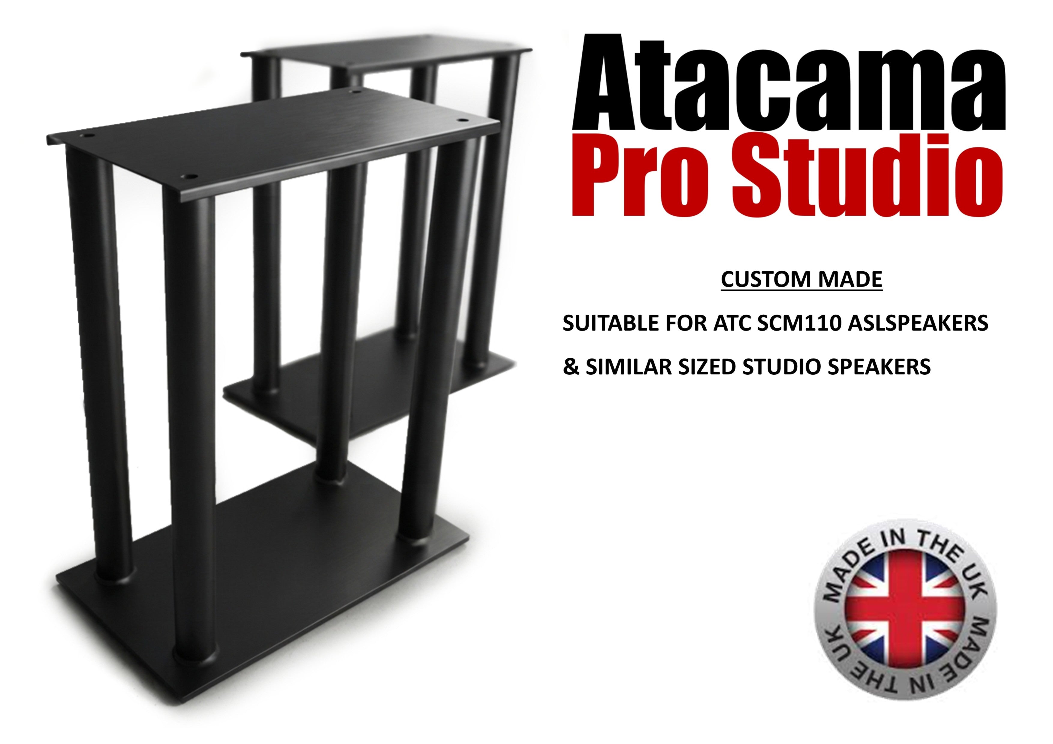 Atacama Pro Studio 600-400 (Pair) Speaker stands, Ideal for ATC SCM110 ASL speakers or similar
