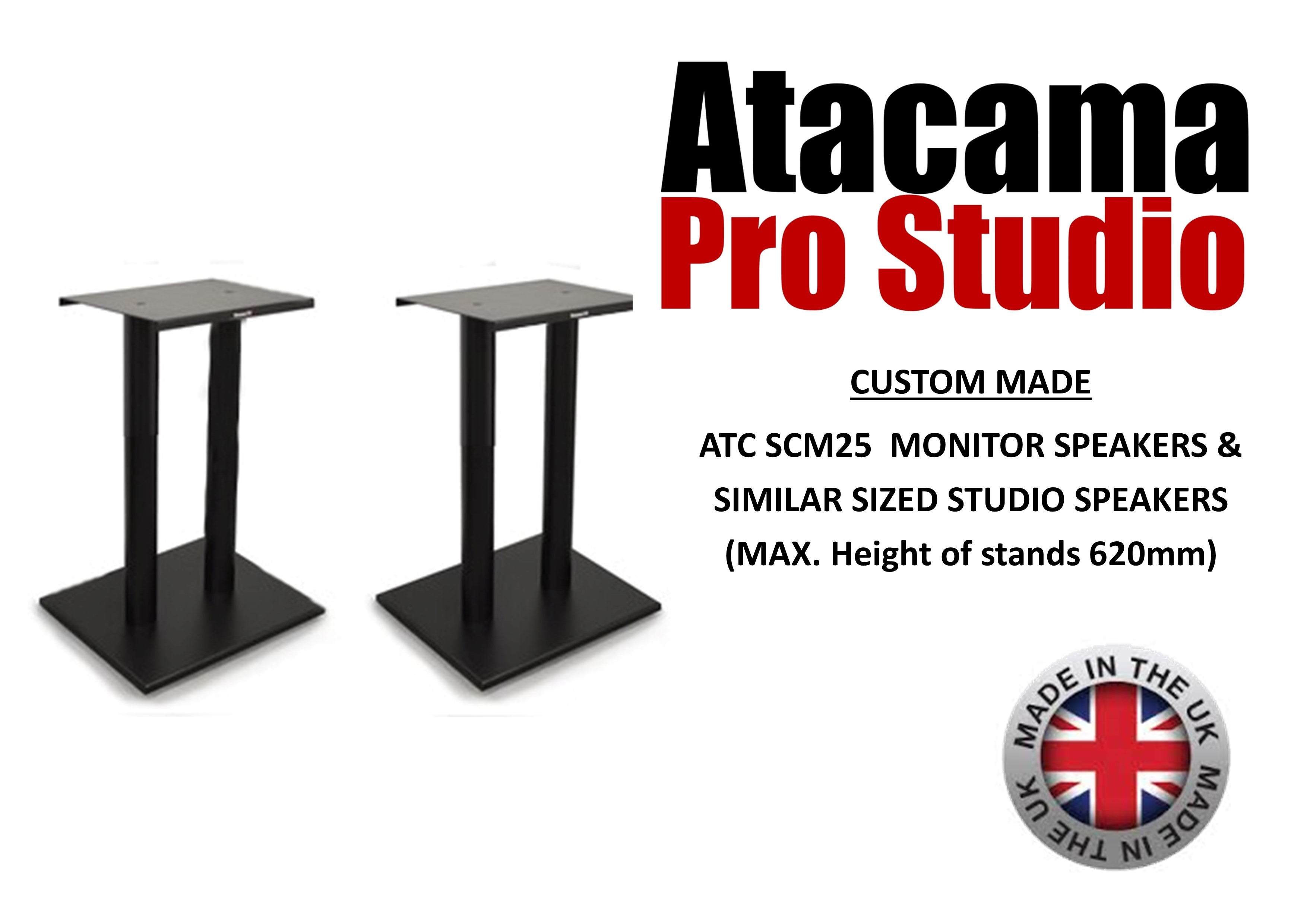 Atacama Pro Studio 420-340-620 (Pair) Speaker stands, Ideal for ATC SCM25A PRO speakers or similar