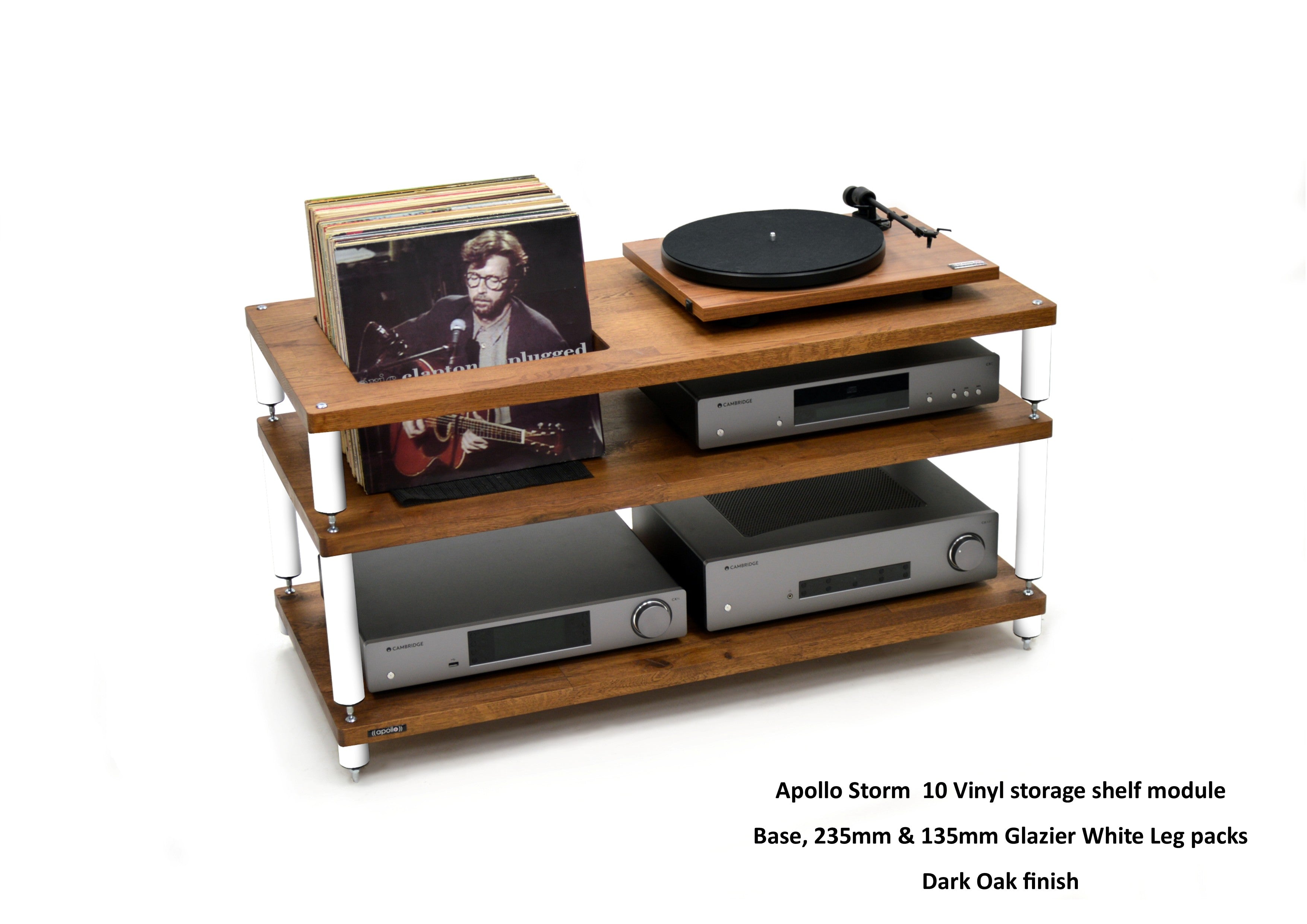 Apollo Storm 10 with Vinyl Storage (Dark Oak Finish)
