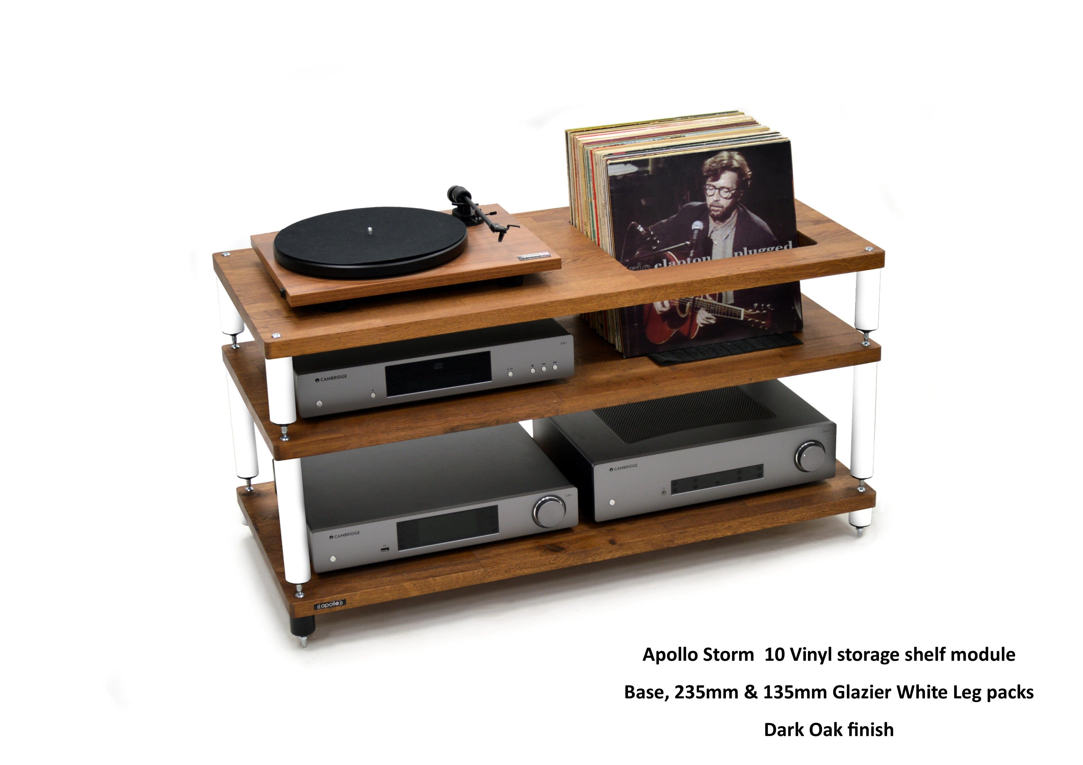 Apollo Storm 10 with Vinyl Storage (Dark Oak Finish)