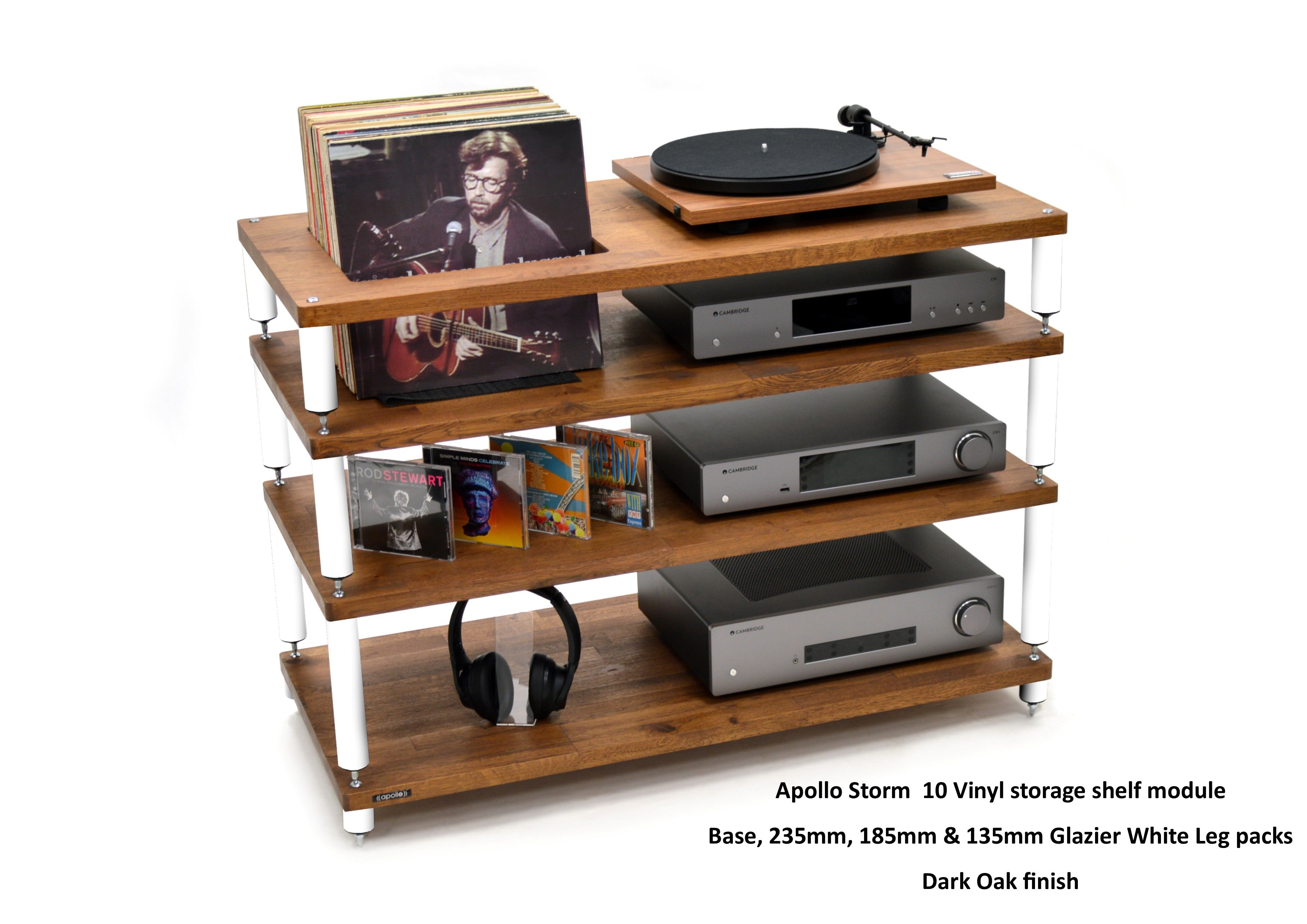 Apollo Storm 10 with Vinyl Storage (Dark Oak Finish)