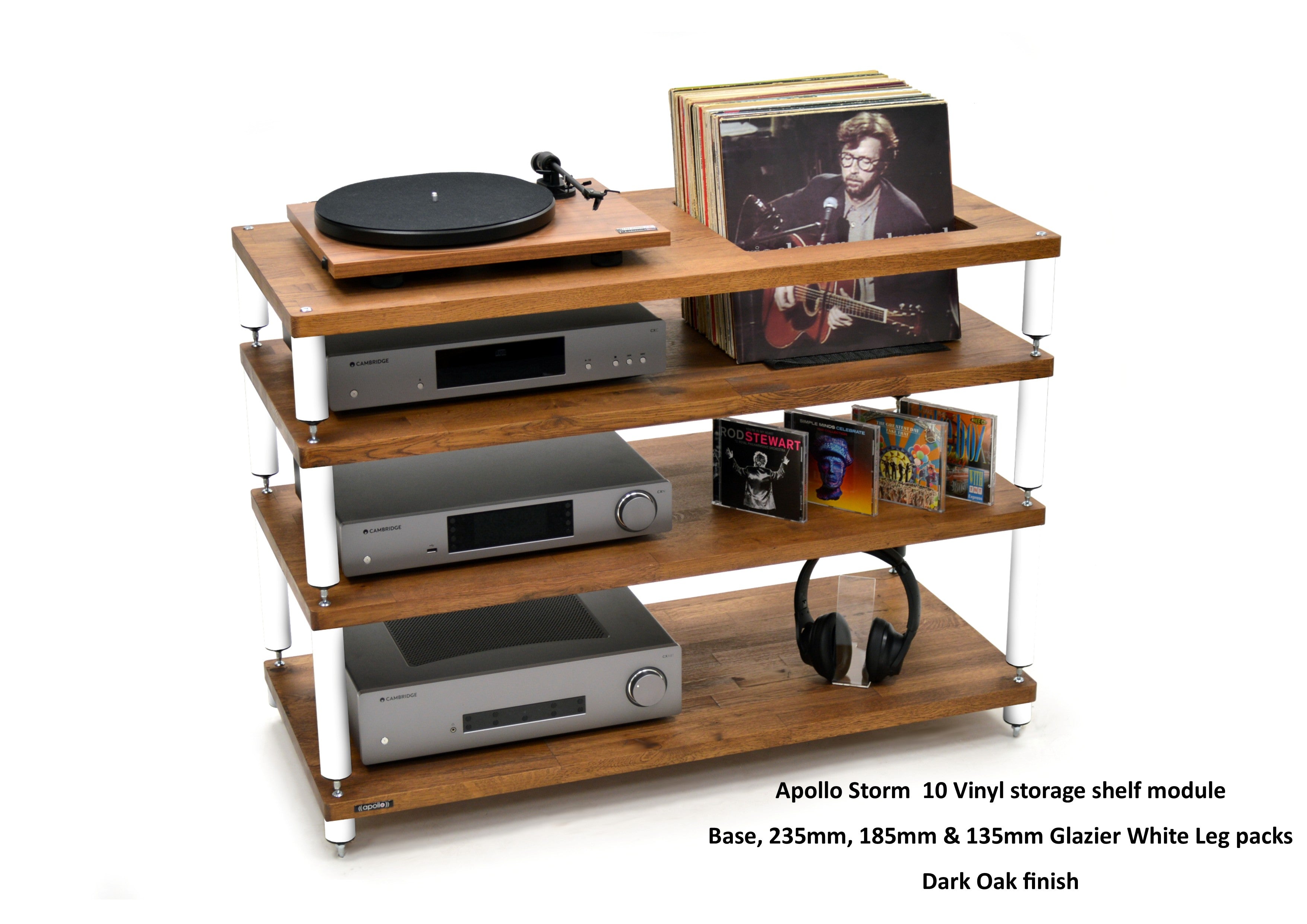 Apollo Storm 10 with Vinyl Storage (Dark Oak Finish)