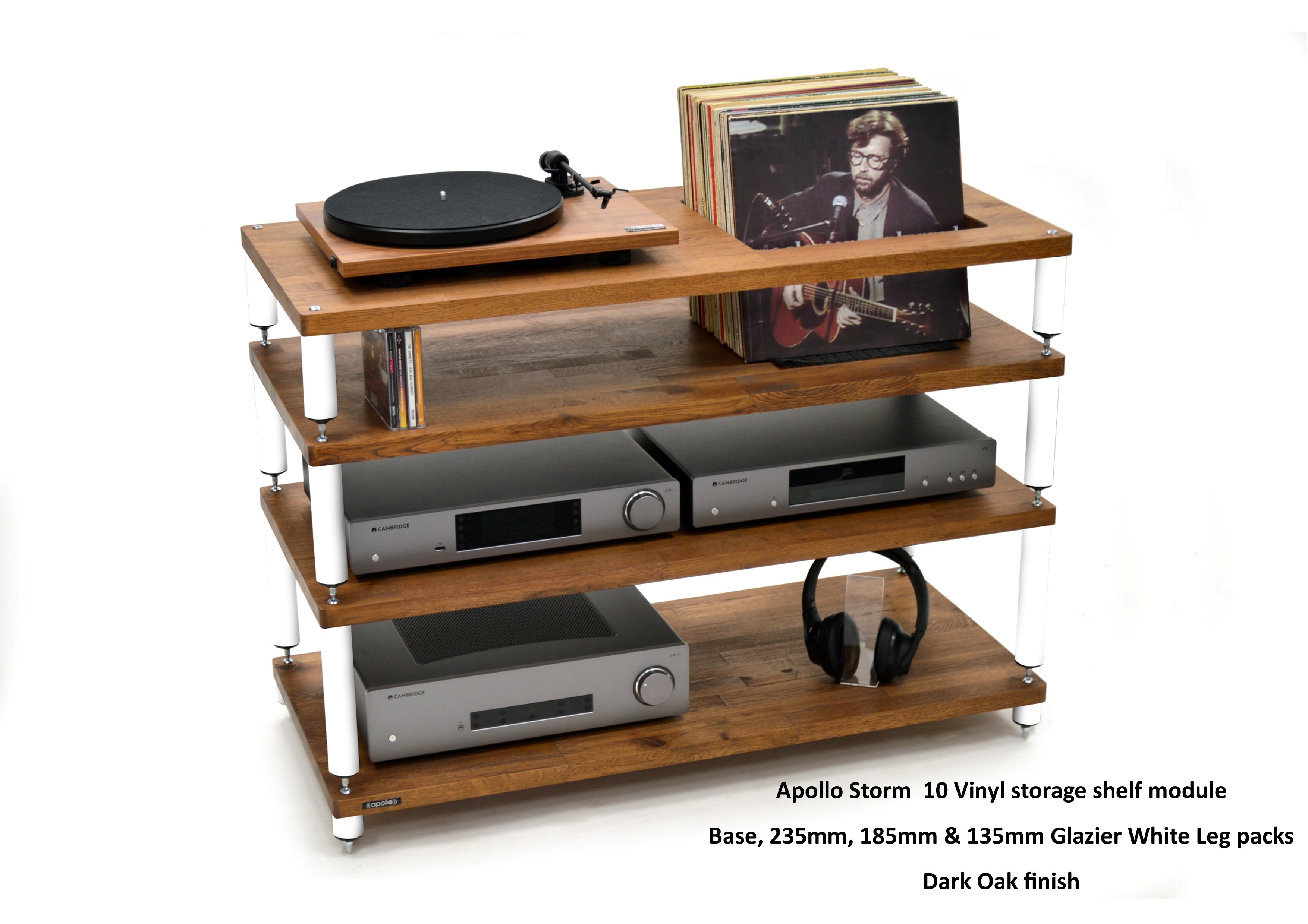 Apollo Storm 10 with Vinyl Storage (Dark Oak Finish)