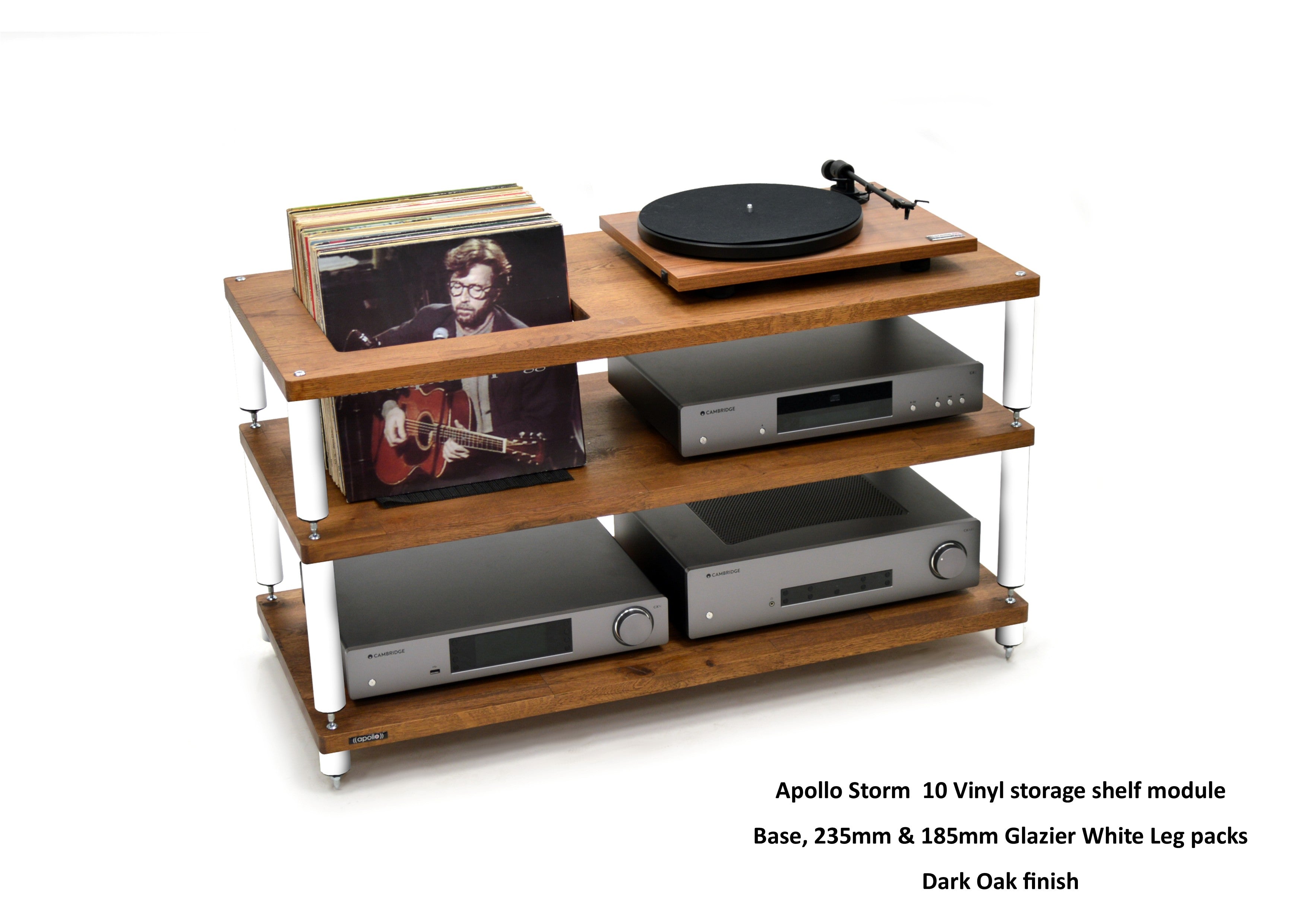 Apollo Storm 10 with Vinyl Storage (Dark Oak Finish)