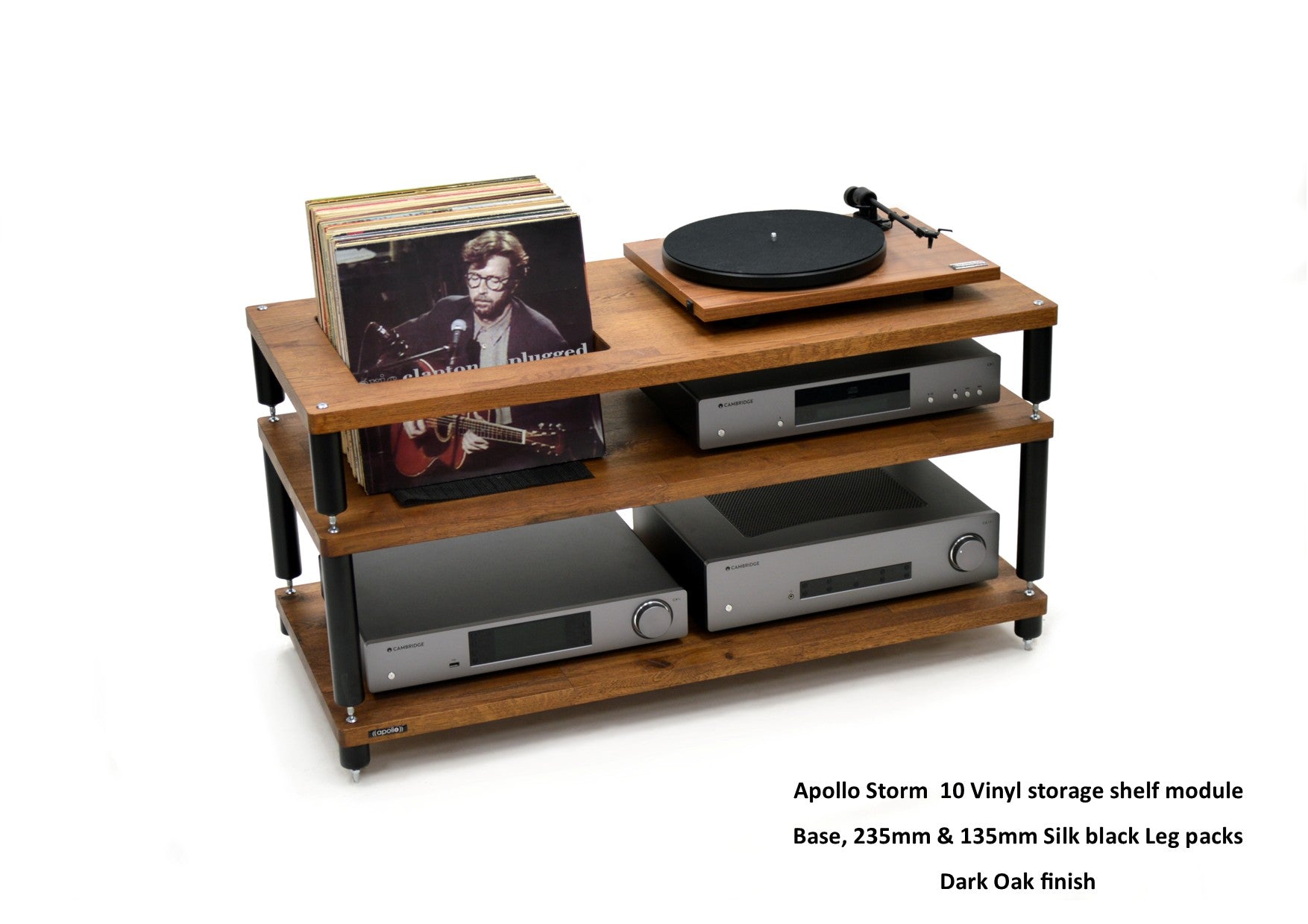 Apollo Storm 10 with Vinyl Storage (Dark Oak Finish)