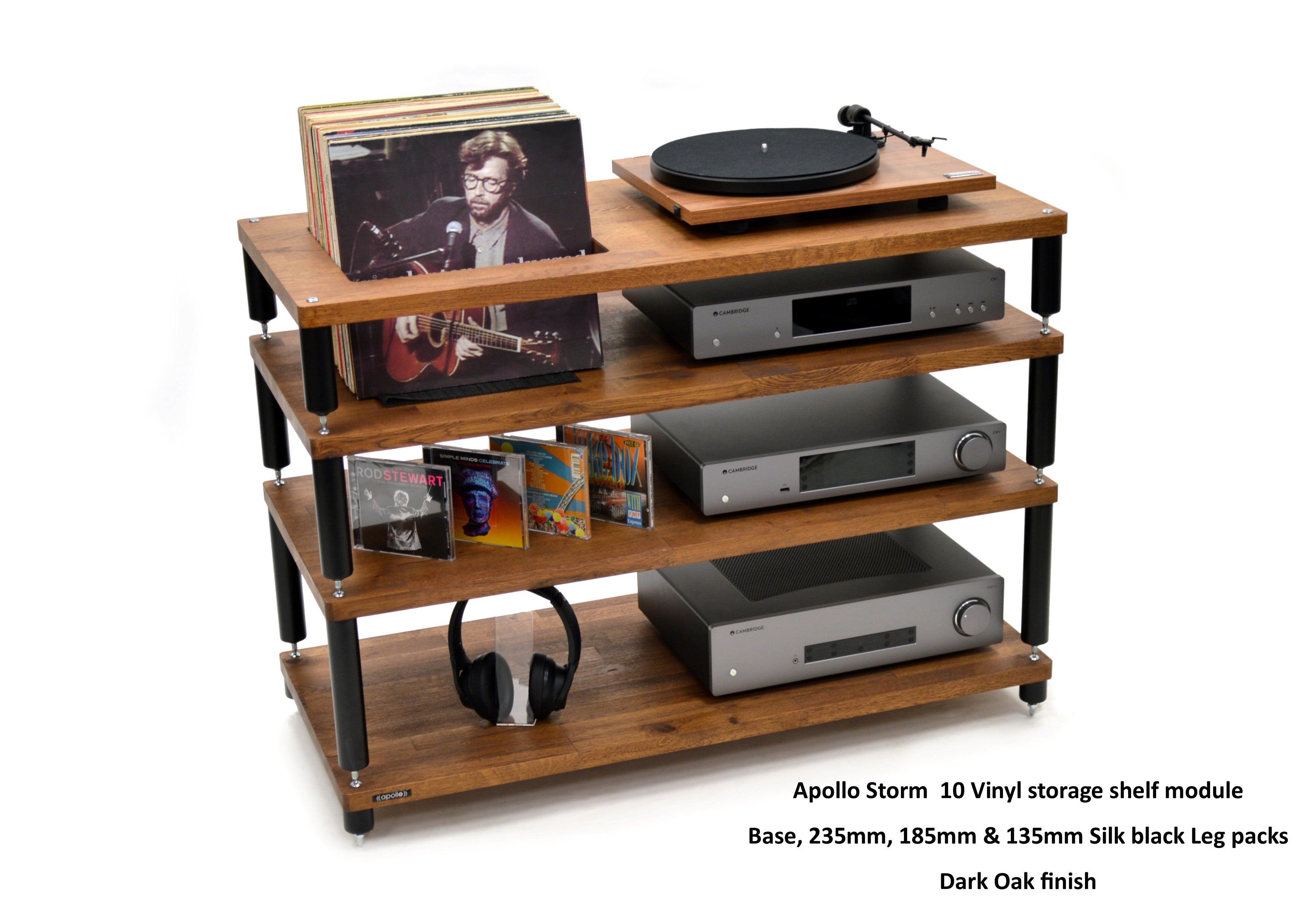 Apollo Storm 10 with Vinyl Storage (Dark Oak Finish)