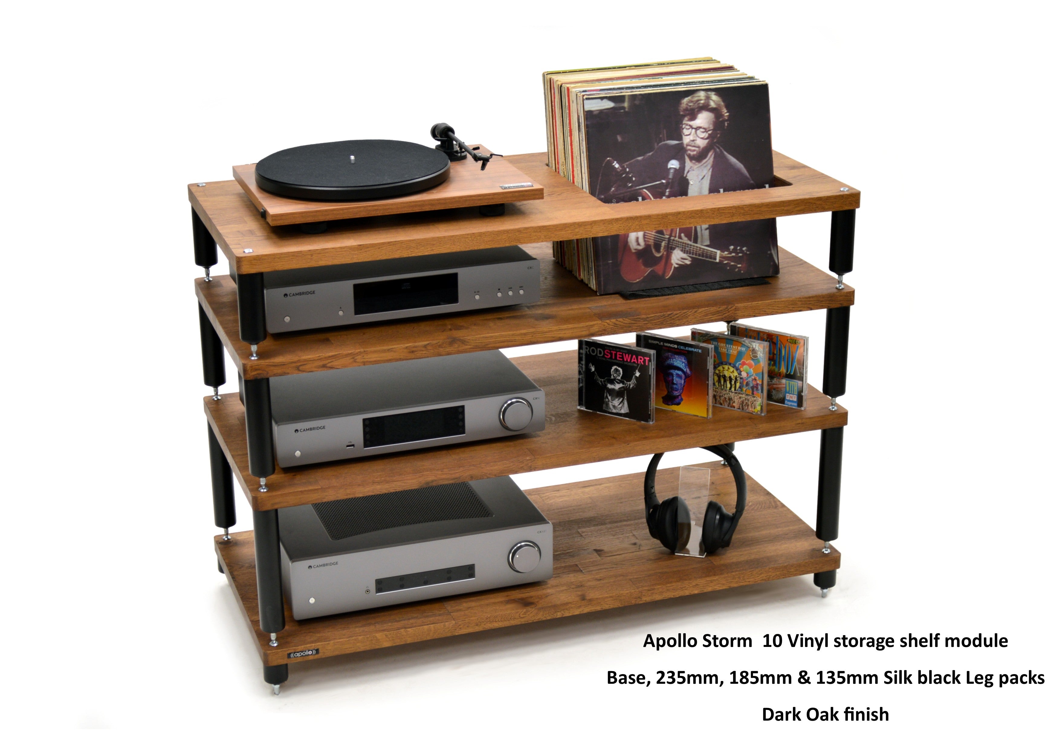 Apollo Storm 10 with Vinyl Storage (Dark Oak Finish)