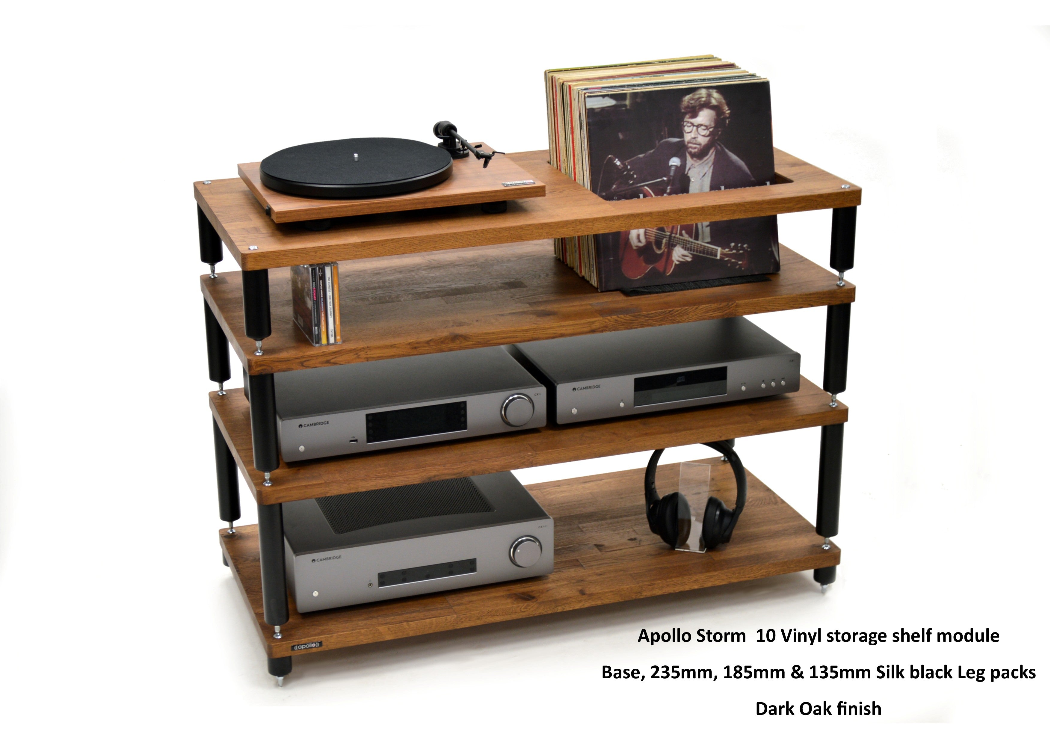 Apollo Storm 10 with Vinyl Storage (Dark Oak Finish)