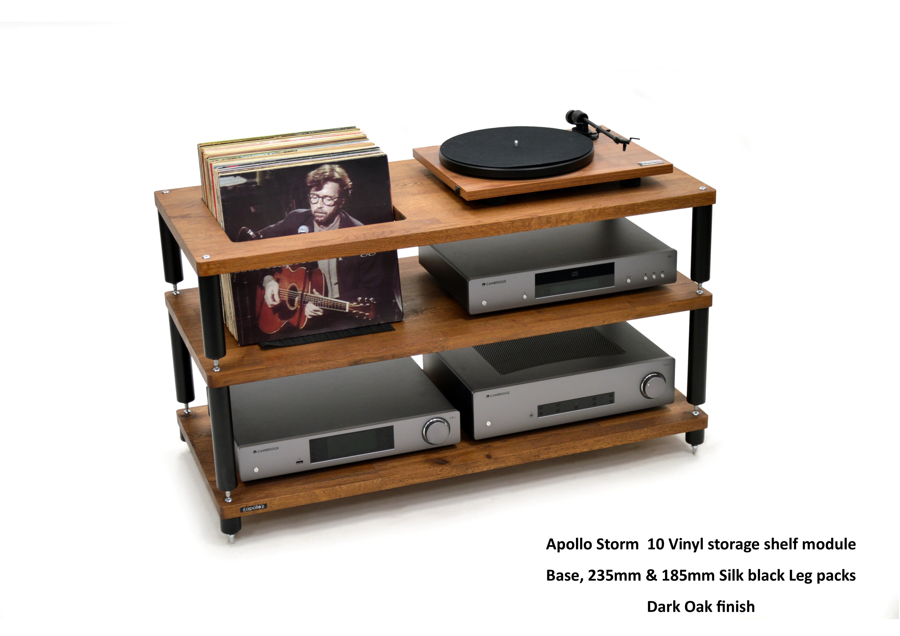 Apollo Storm 10 with Vinyl Storage (Dark Oak Finish)