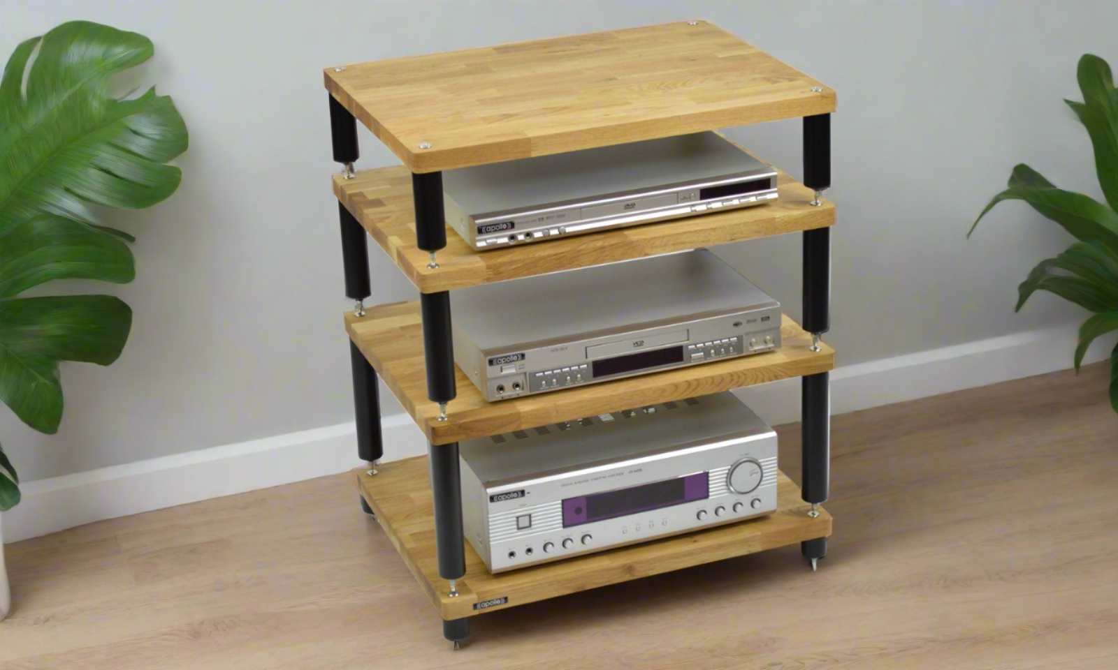 "B" Grade Apollo Storm 6 Hifi Rack Modules, Natural Oak Finish (Price per Single Shelf Module)