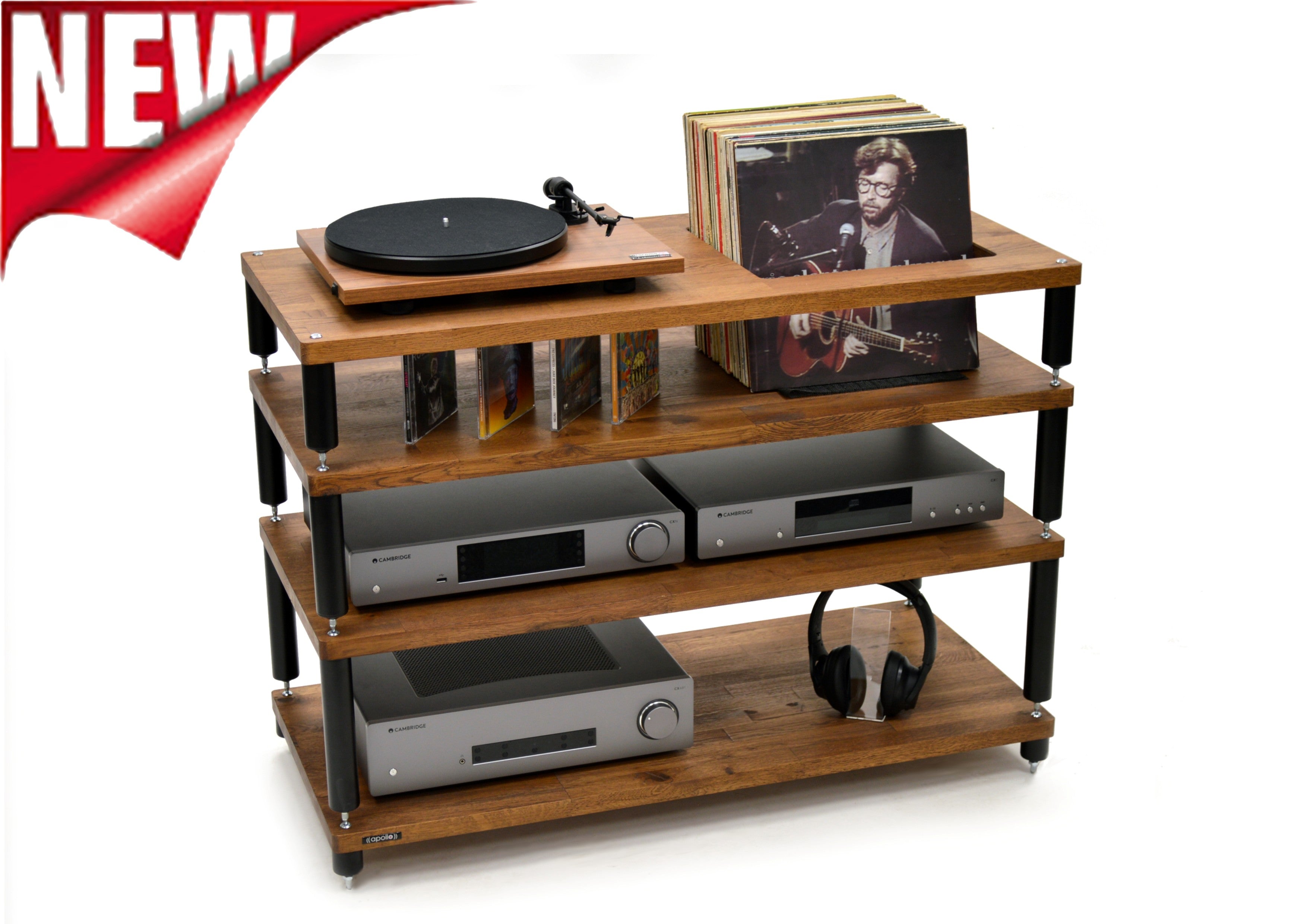 Apollo Storm 10 with Vinyl Storage (Dark Oak Finish)